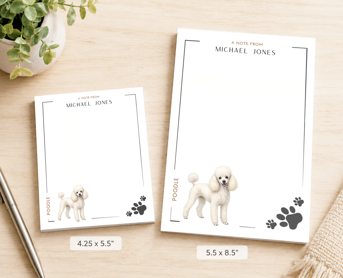 Personalized Poodle Dog Notepad