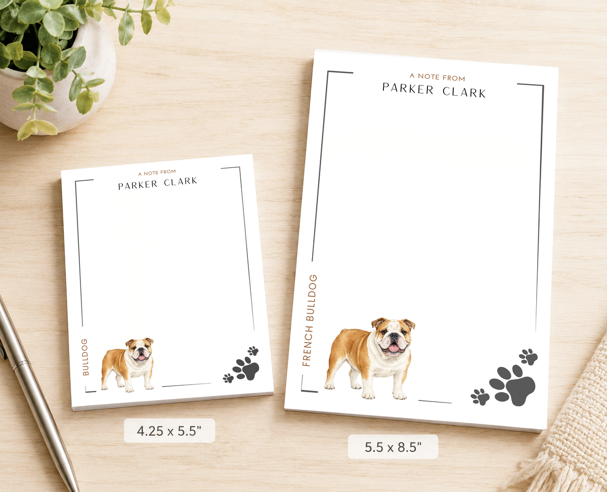 Personalized Bulldog Dog Notepad