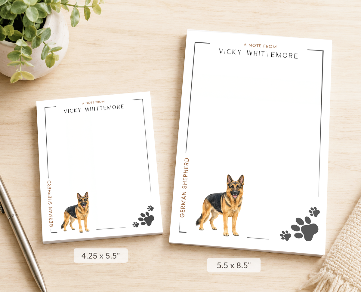Personalized German Shepherd Dog Notepad