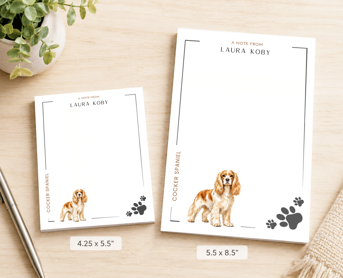 Personalized Cocker Spaniels Dog Notepad