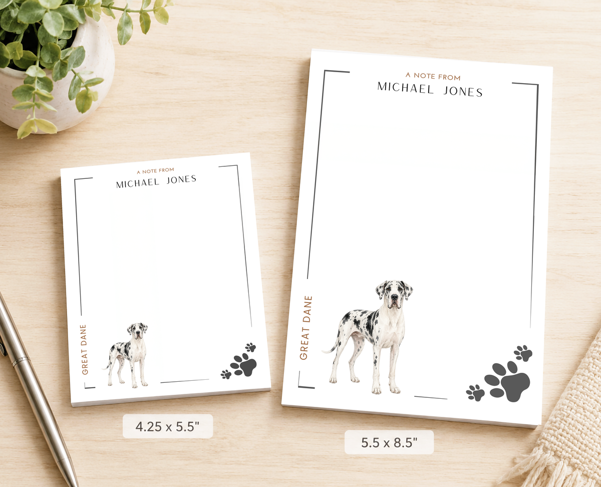 Personalized Great Dane Dog Notepad