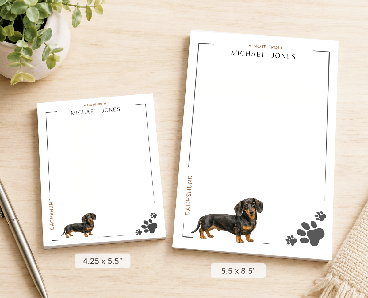 Personalized Dachshund Dog Notepad