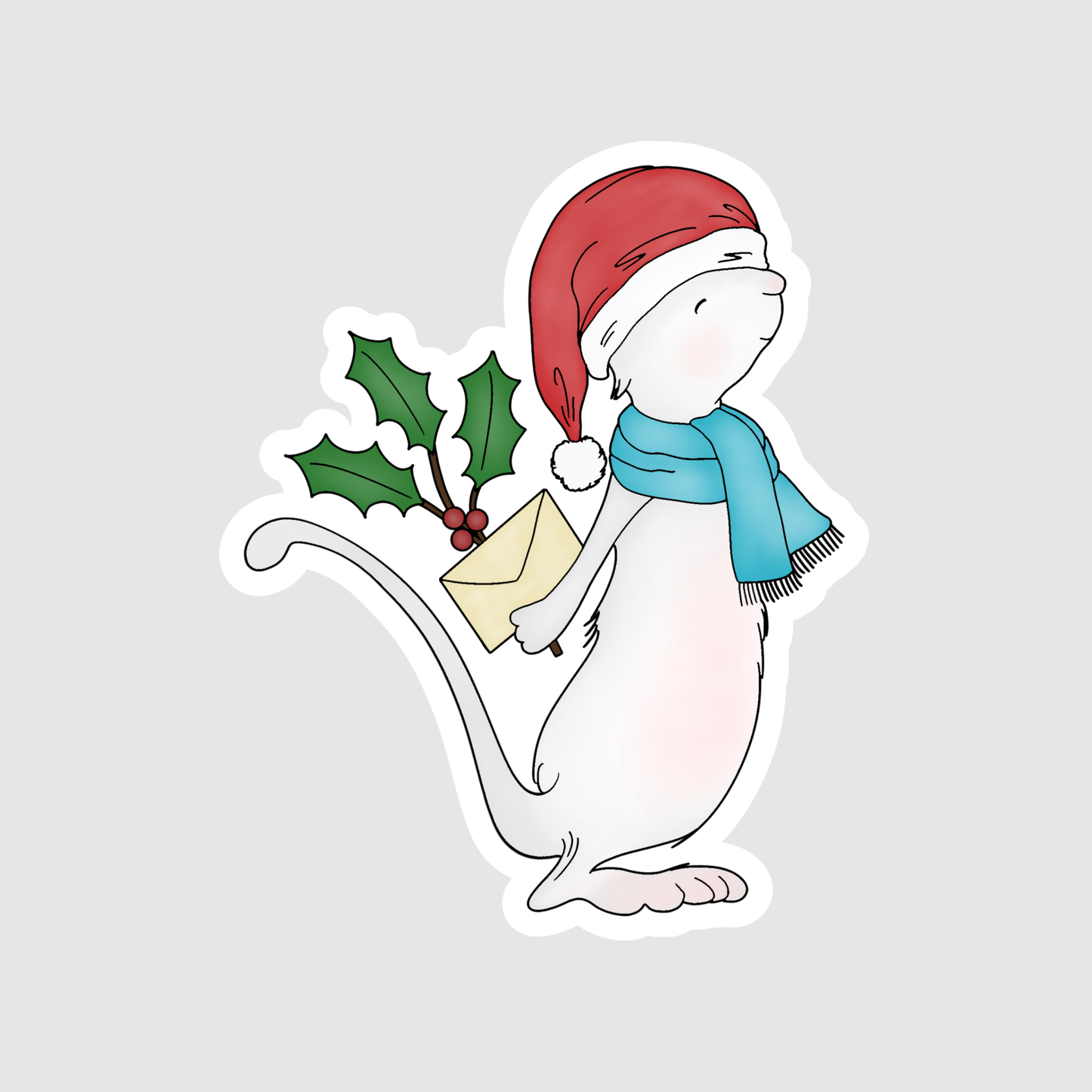 Mouse with Holiday Card