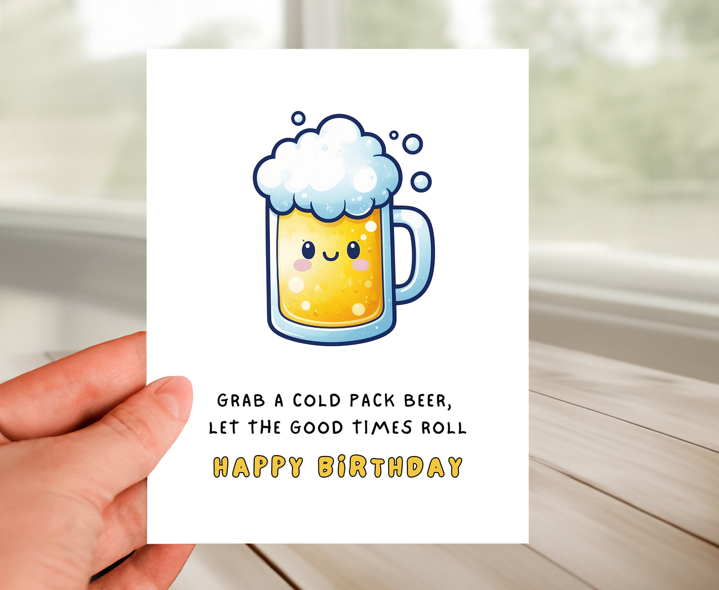 Happy Birthday Card - Beer & Happy Hour