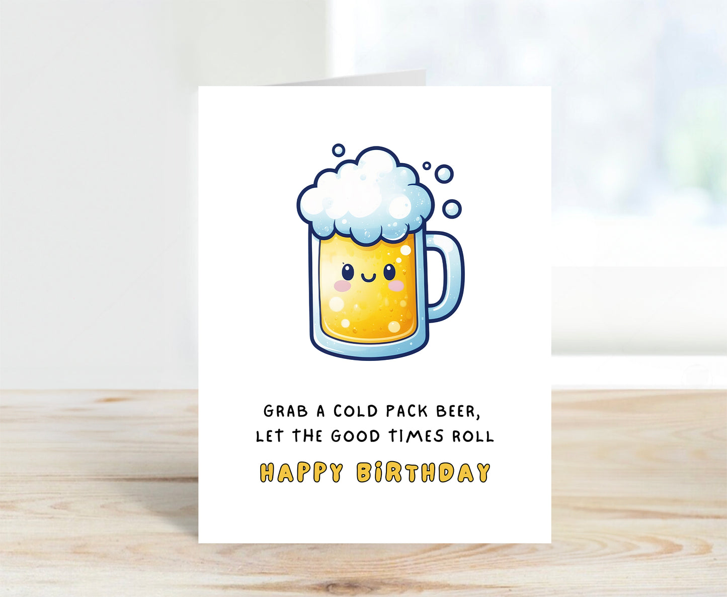 Happy Birthday Card - Beer & Happy Hour