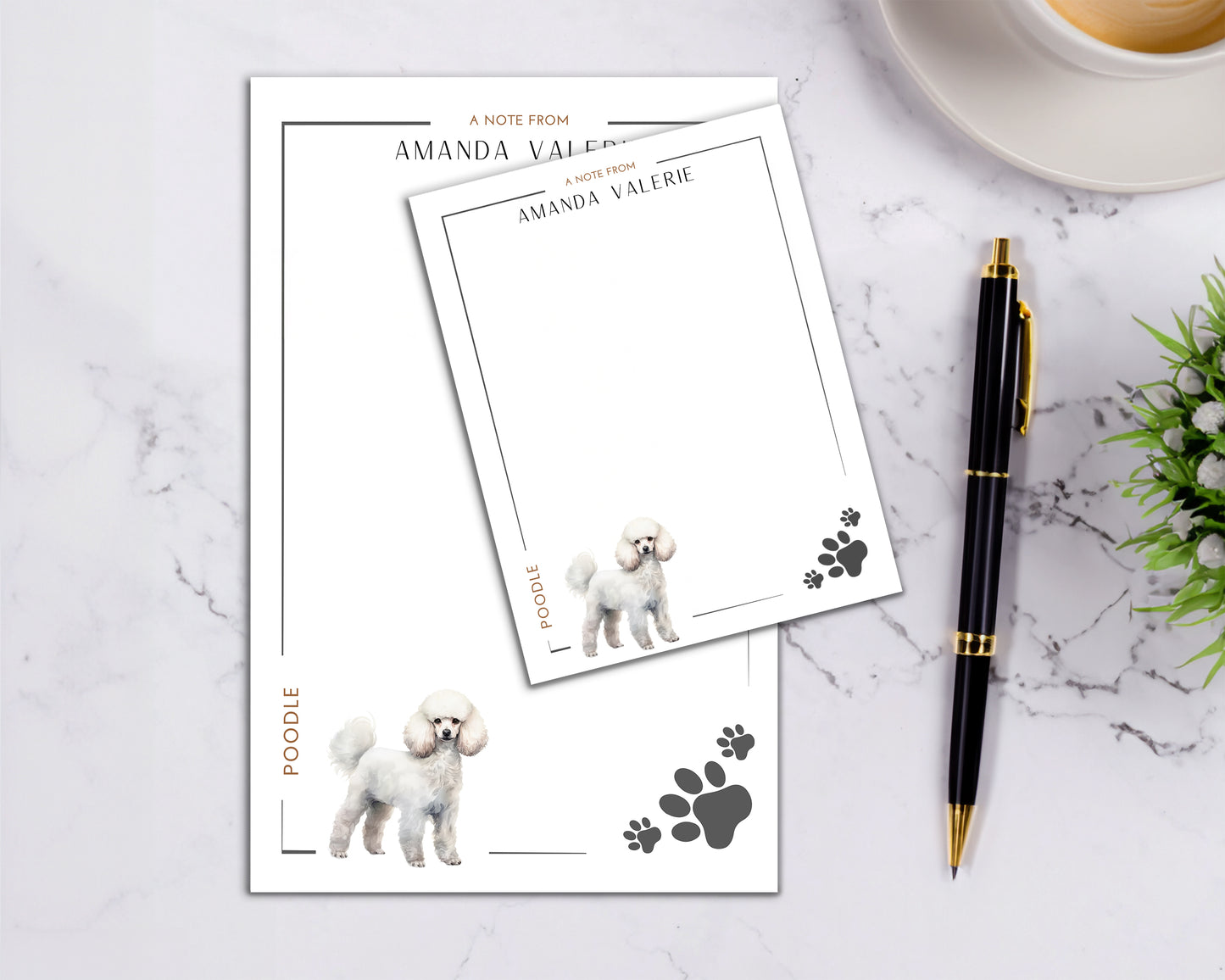 Personalized Poodle Dog Notepad
