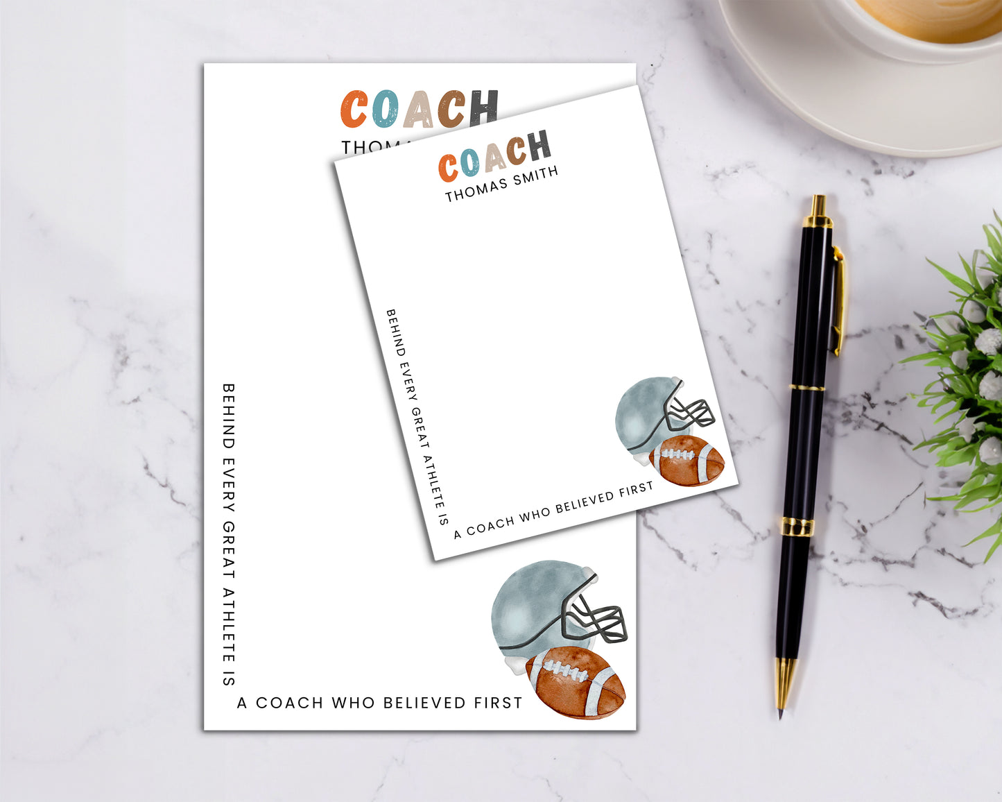 Personalized Football Coach Notepad
