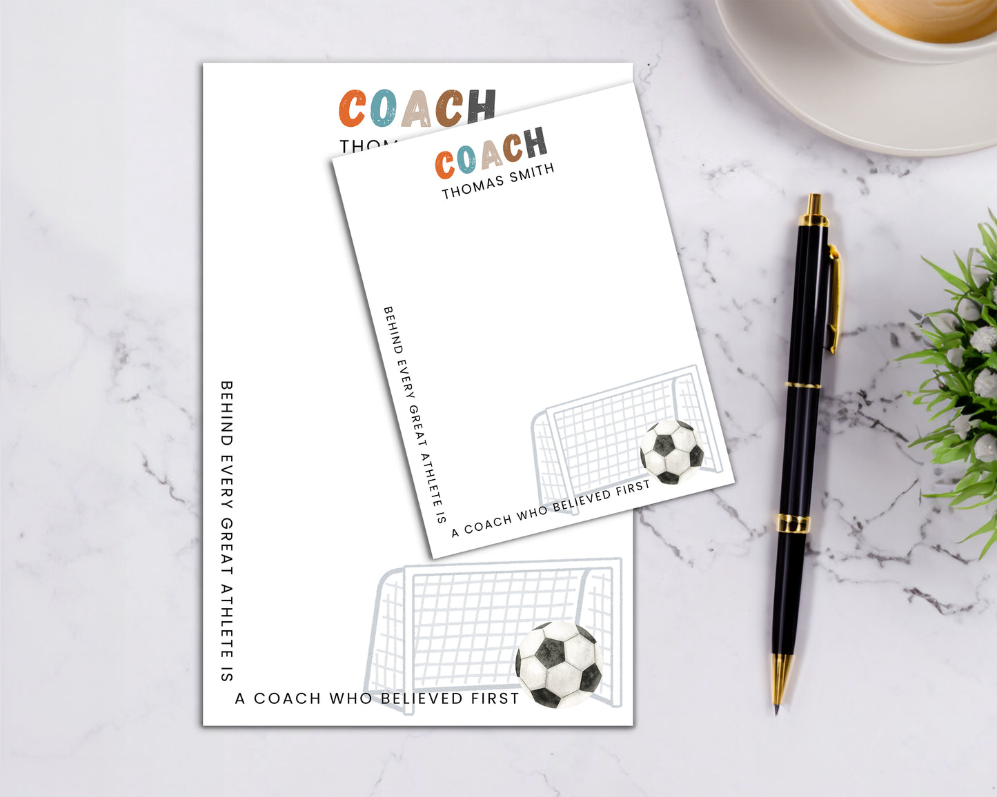 Personalized Soccer Coach Notepad