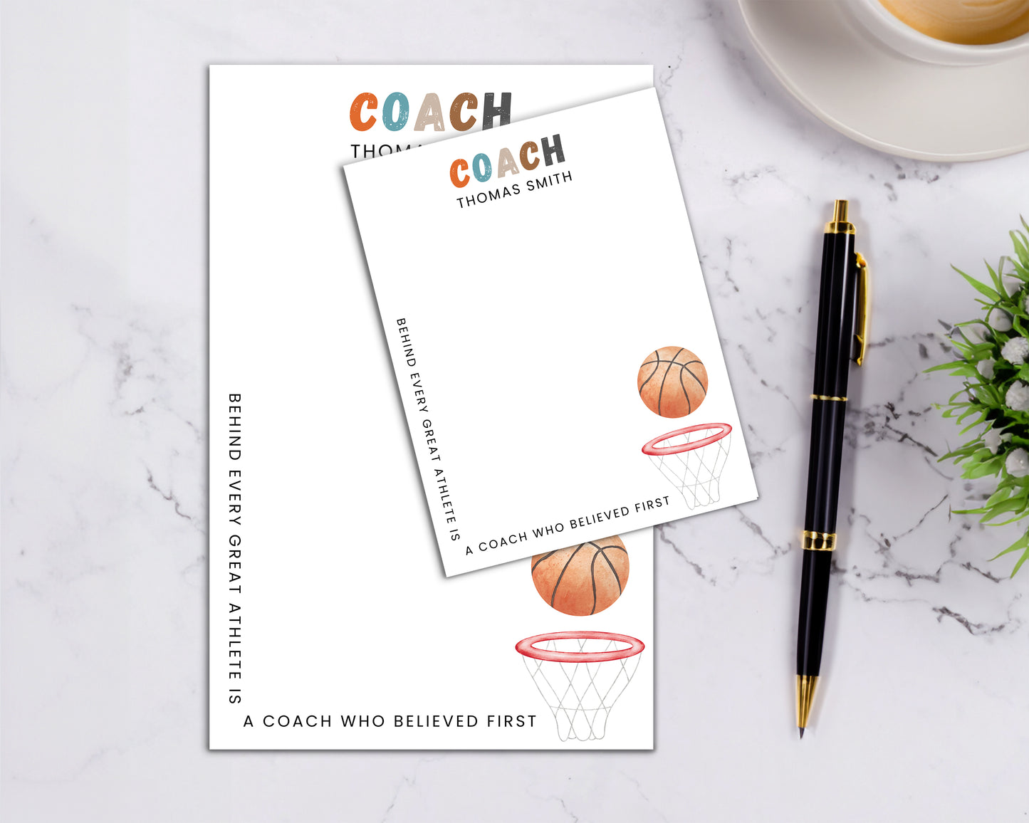 Personalized Basketball Coach Notepad