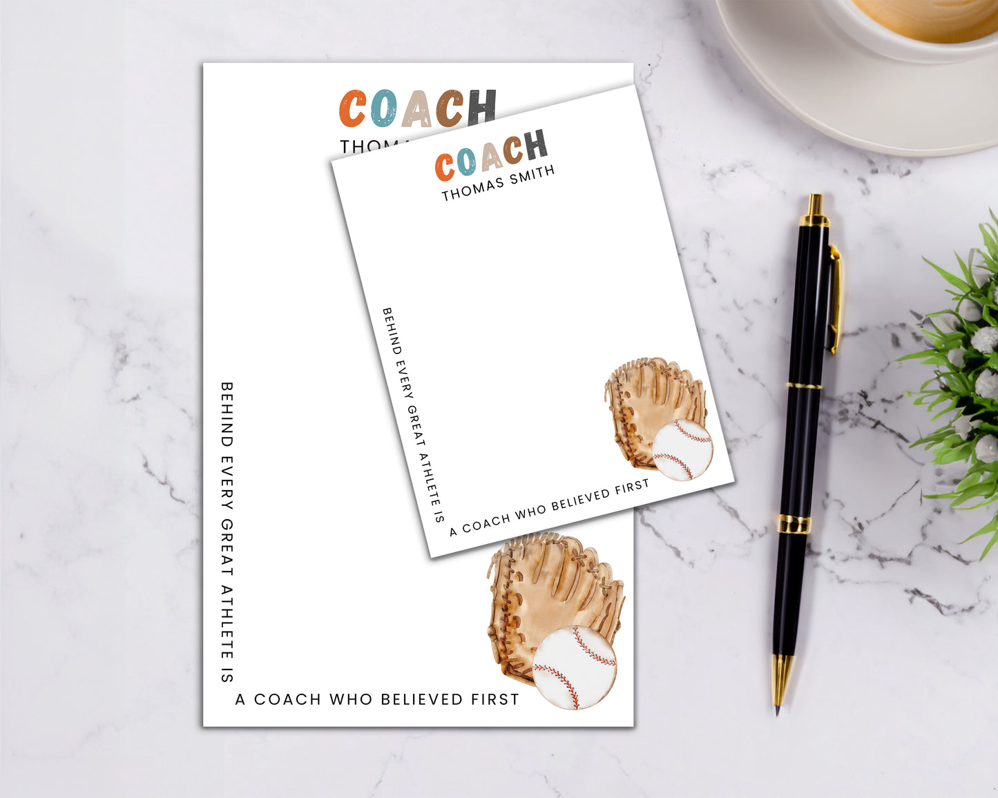 Personalized Baseball Coach Notepad