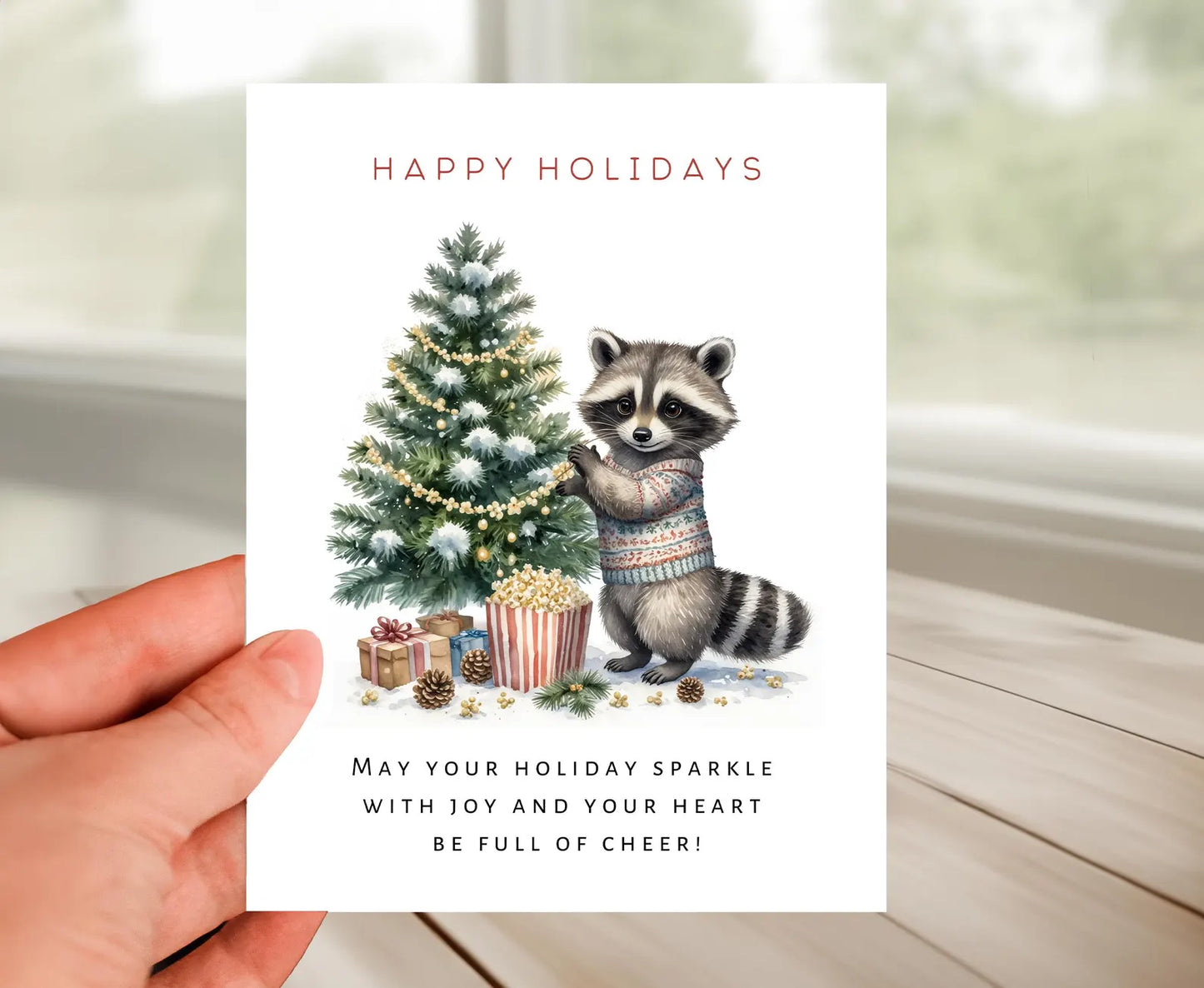 Raccoon Popcorn Christmas