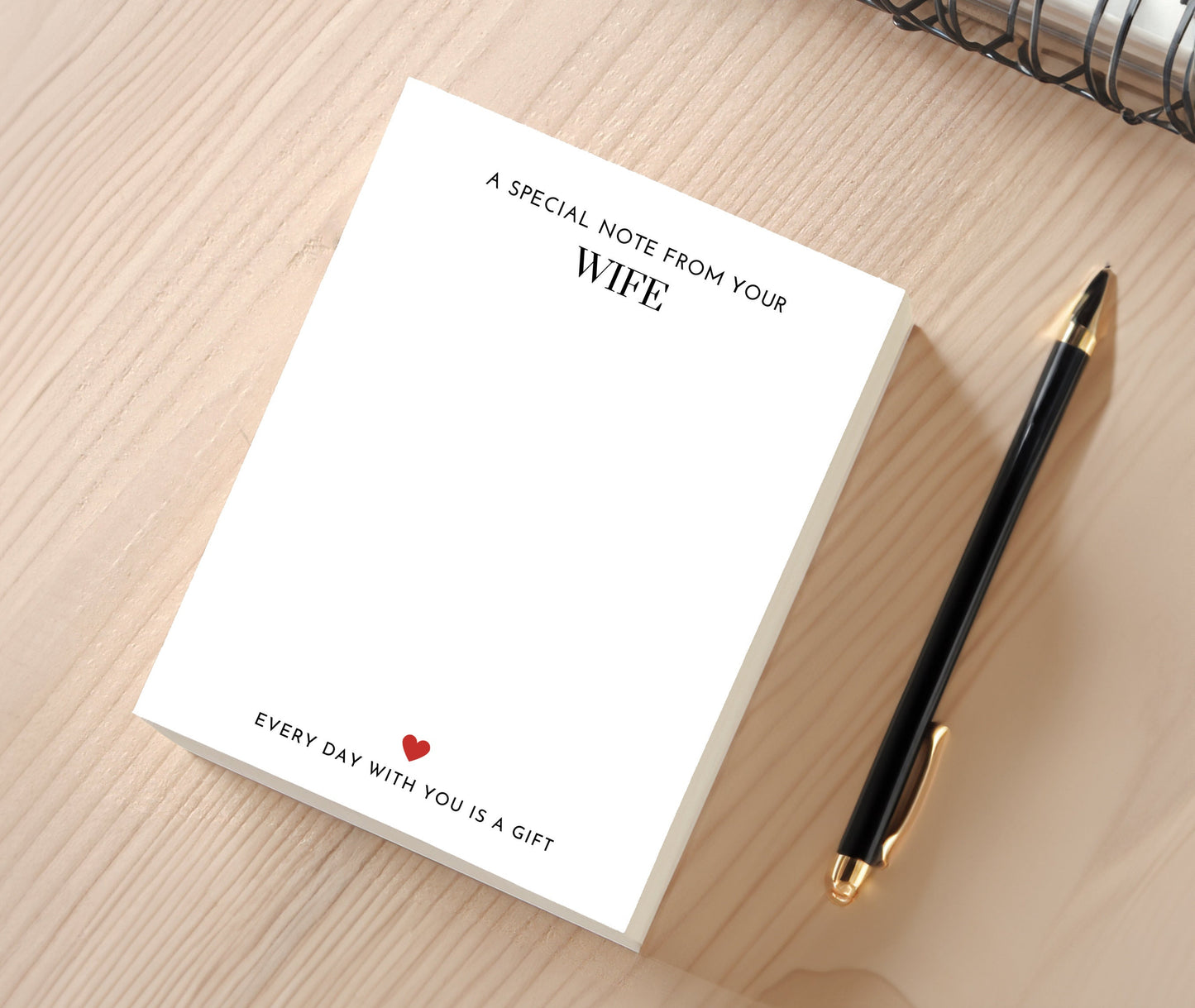 Wife Notepad - "A Special Note from Wife,"