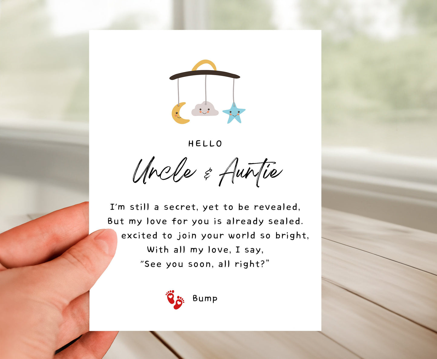 Pregnancy Announcement Card for Uncle and Auntie