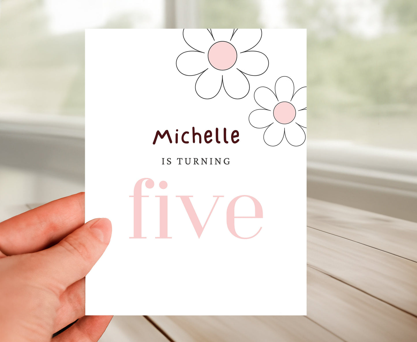 Personalized Age 1 to 6 Child's Birthday Card - Girl