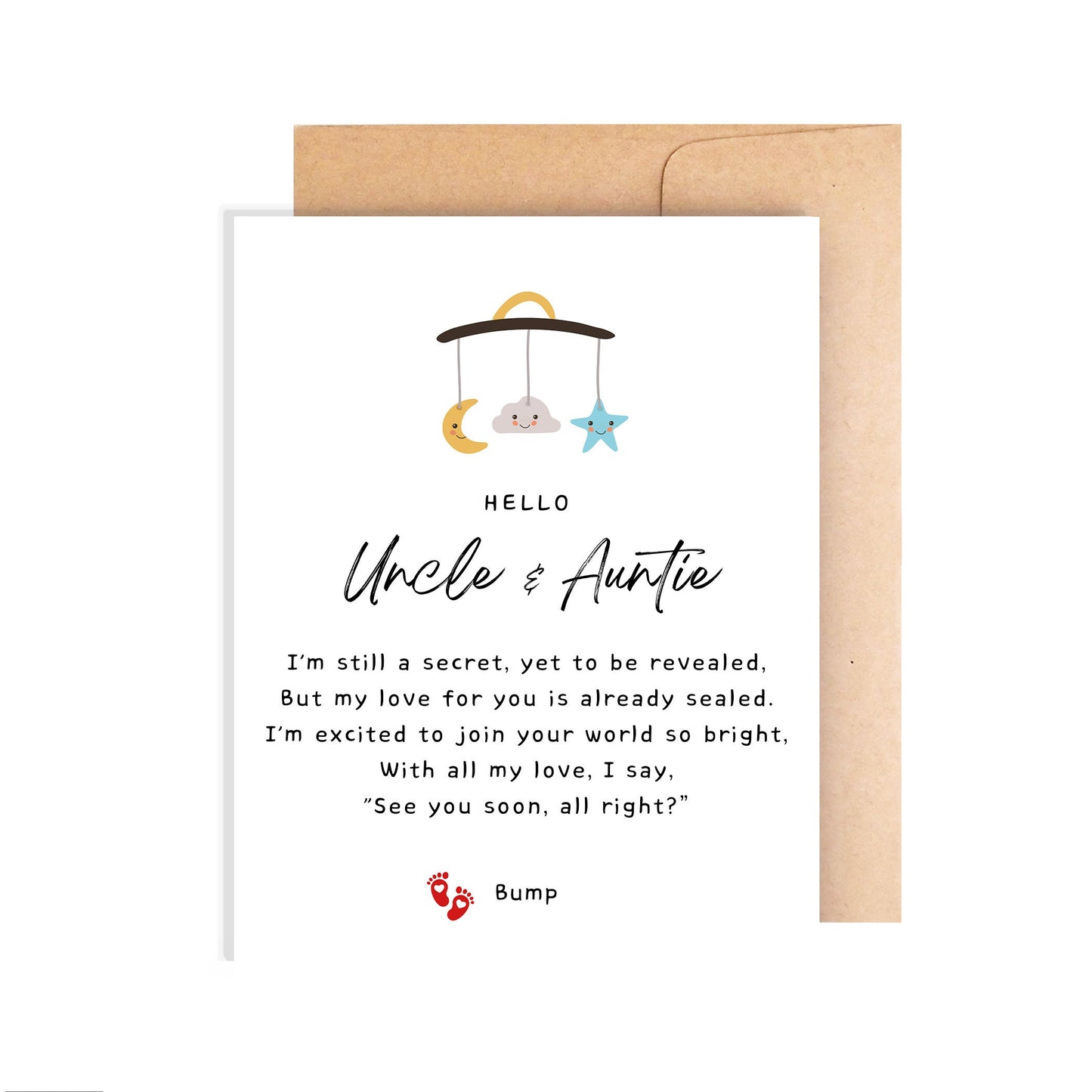 Pregnancy Announcement Card for Uncle and Auntie