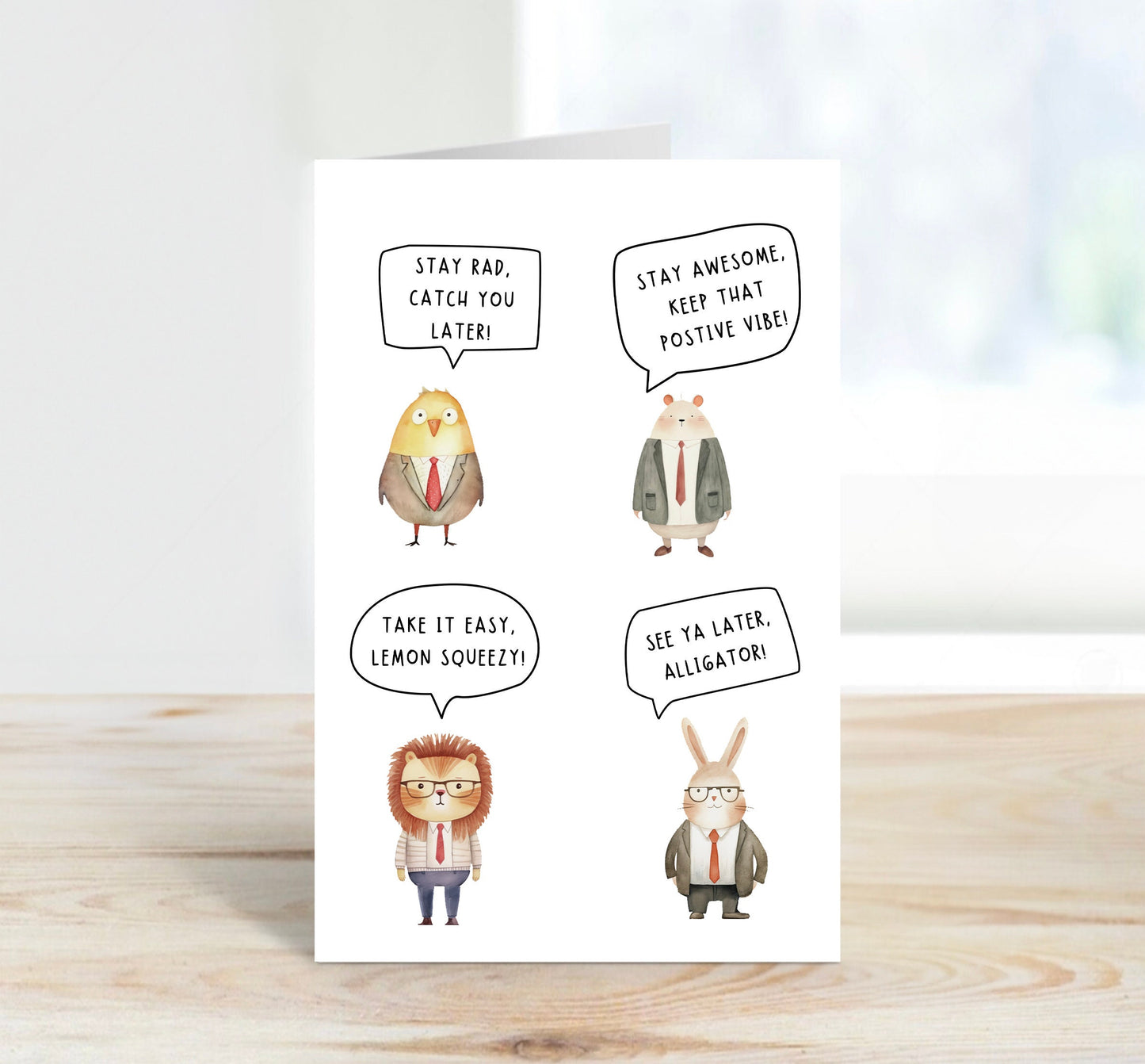 Farewell Card for Coworker - Animals Comics