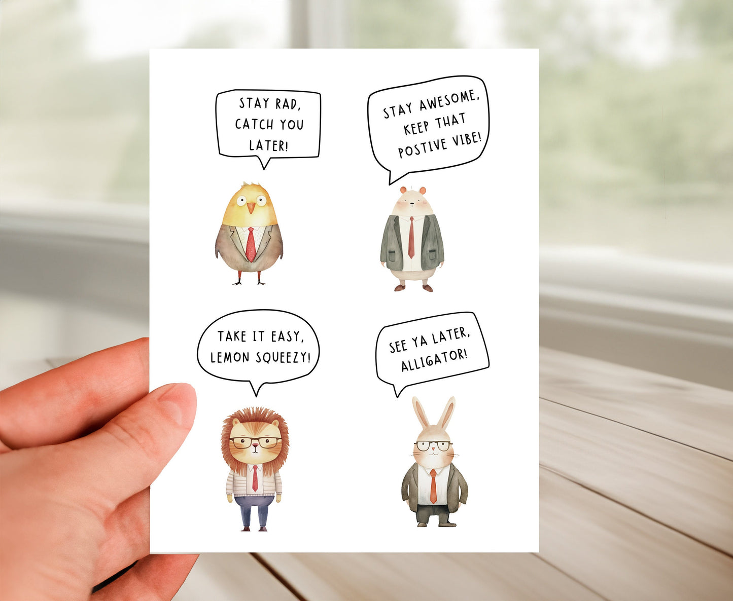 Farewell Card for Coworker - Animals Comics