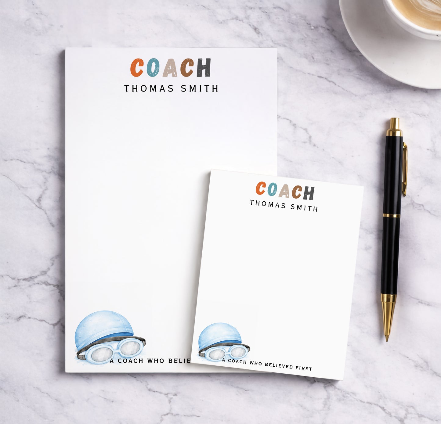 Personalized Swimming Coach Notepad