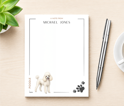 Personalized Poodle Dog Notepad