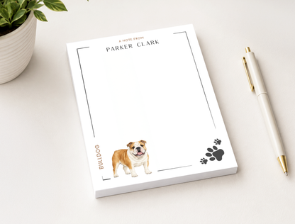 Personalized Bulldog Dog Notepad