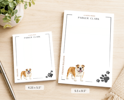 Personalized Bulldog Dog Notepad