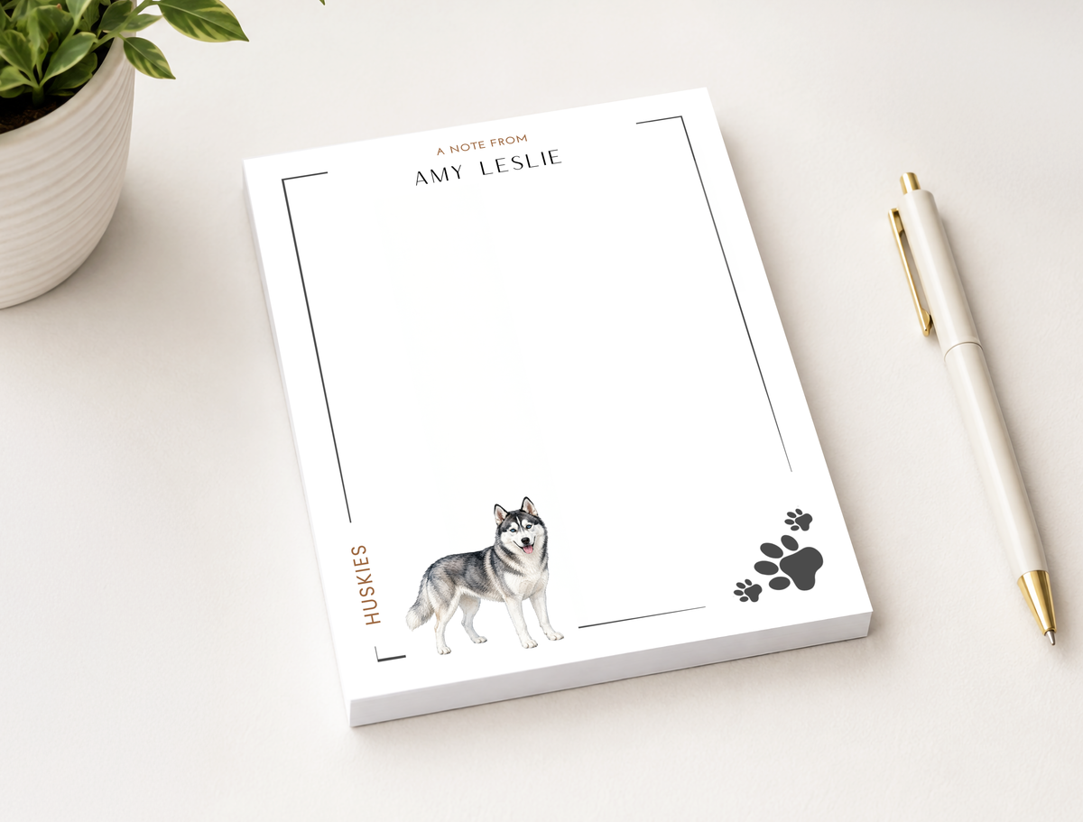 Personalized Husky Dog Notepad