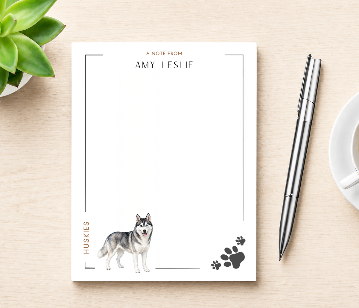 Personalized Husky Dog Notepad