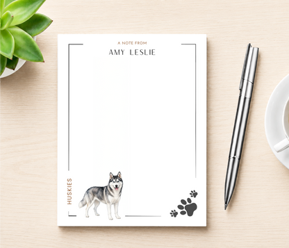 Personalized Husky Dog Notepad