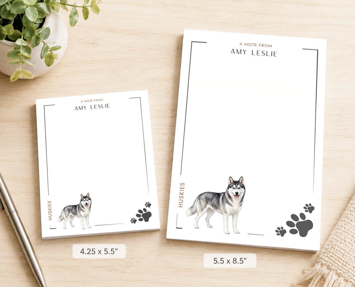 Personalized Husky Dog Notepad