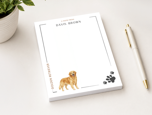 Personalized Golden Retriever Dog Notepad