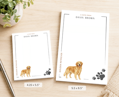 Personalized Golden Retriever Dog Notepad