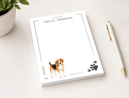 Personalized Beagle Dog Notepad