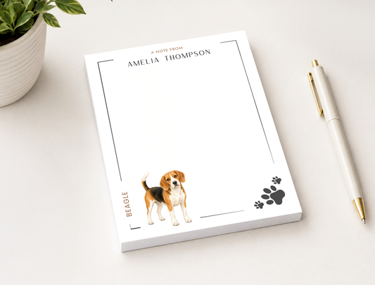 Personalized Beagle Dog Notepad