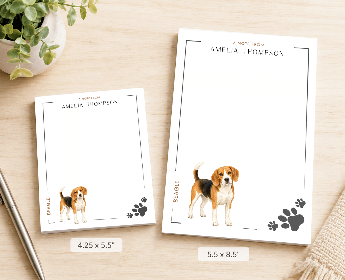 Personalized Beagle Dog Notepad