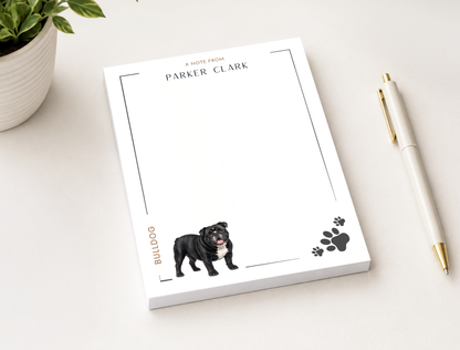 Personalized Bulldog Dog Notepad
