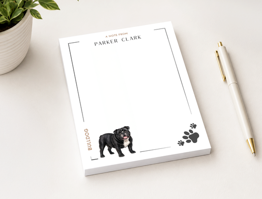 Personalized Bulldog Dog Notepad