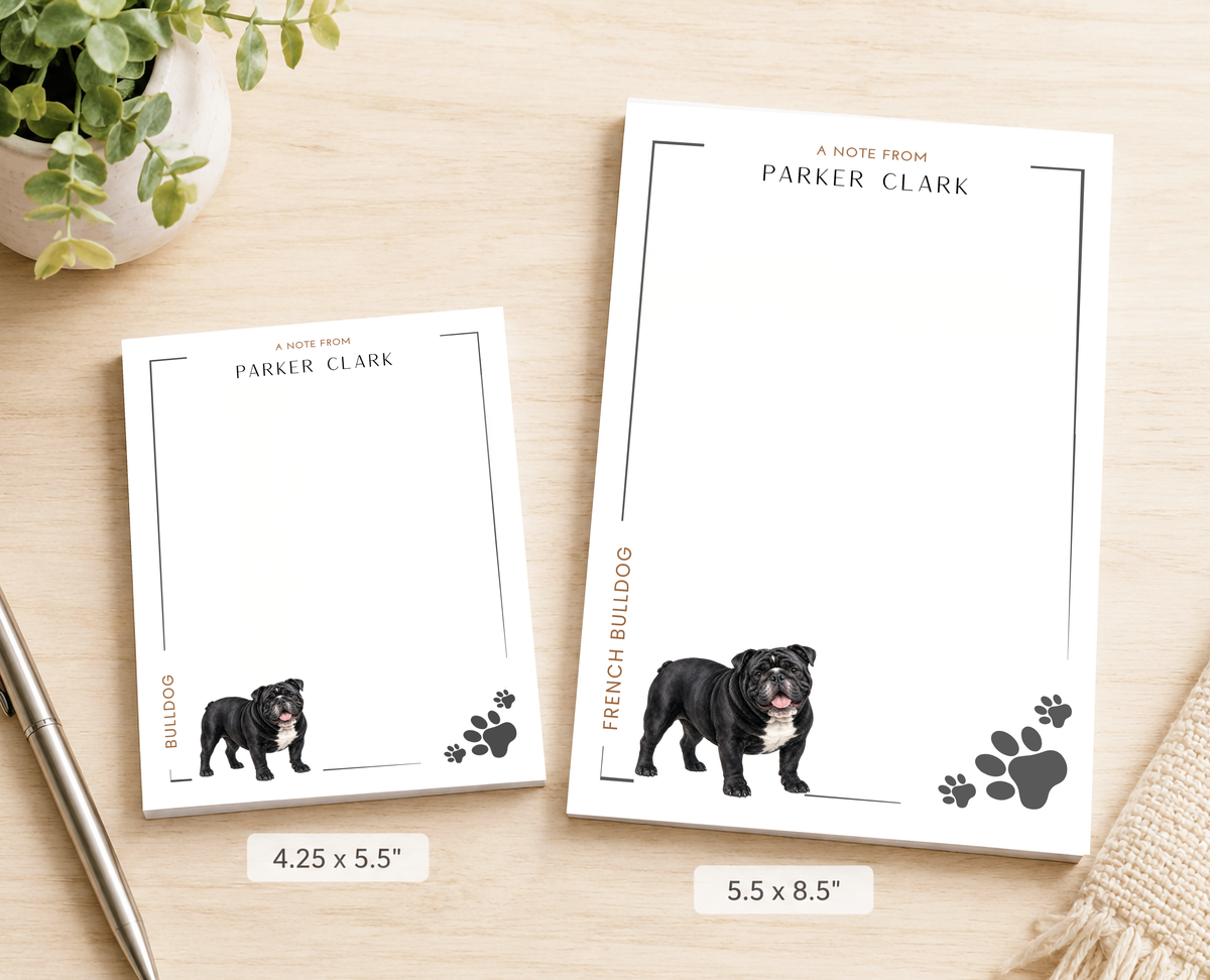 Personalized Bulldog Dog Notepad
