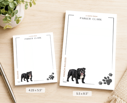 Personalized Bulldog Dog Notepad