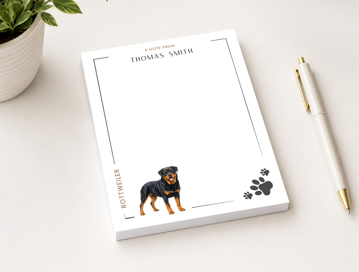 Personalized Rottweiler Dog Notepad