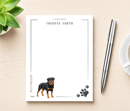 Personalized Rottweiler Dog Notepad
