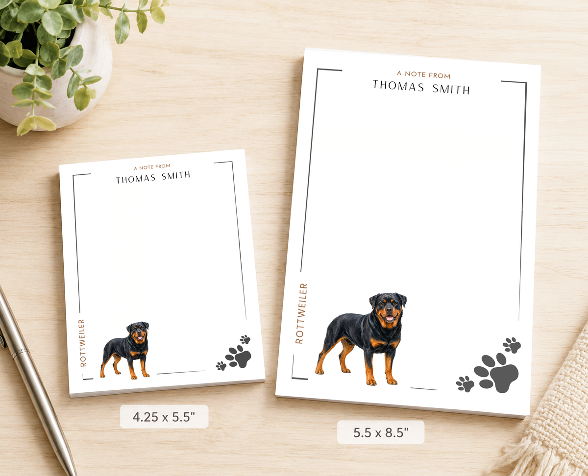 Personalized Rottweiler Dog Notepad