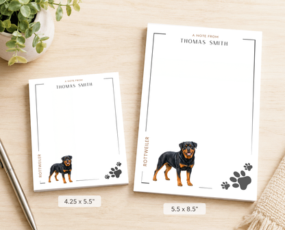 Personalized Rottweiler Dog Notepad