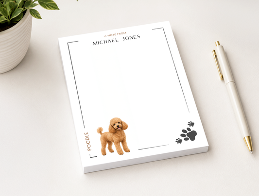 Personalized Poodle Dog Notepad