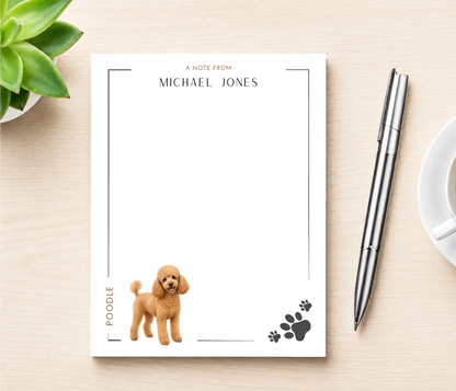 Personalized Poodle Dog Notepad