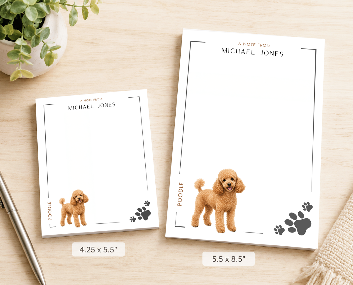 Personalized Poodle Dog Notepad