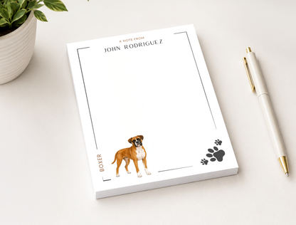 Personalized Boxer Dog Notepad