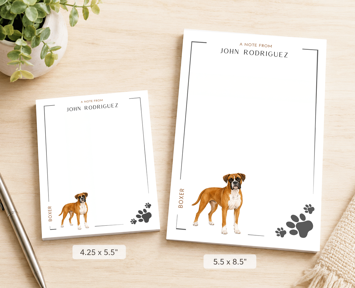 Personalized Boxer Dog Notepad