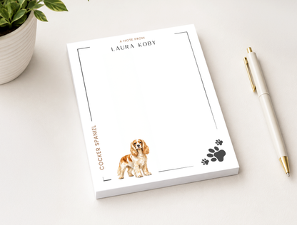 Personalized Cocker Spaniels Dog Notepad