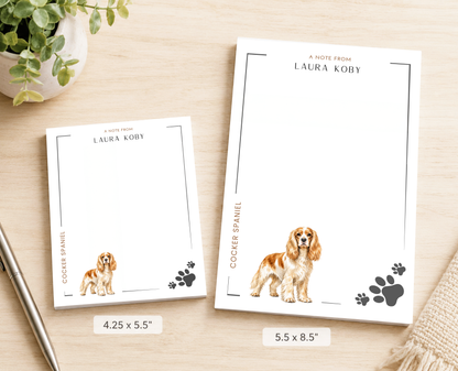 Personalized Cocker Spaniels Dog Notepad