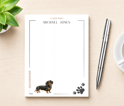 Personalized Dachshund Dog Notepad
